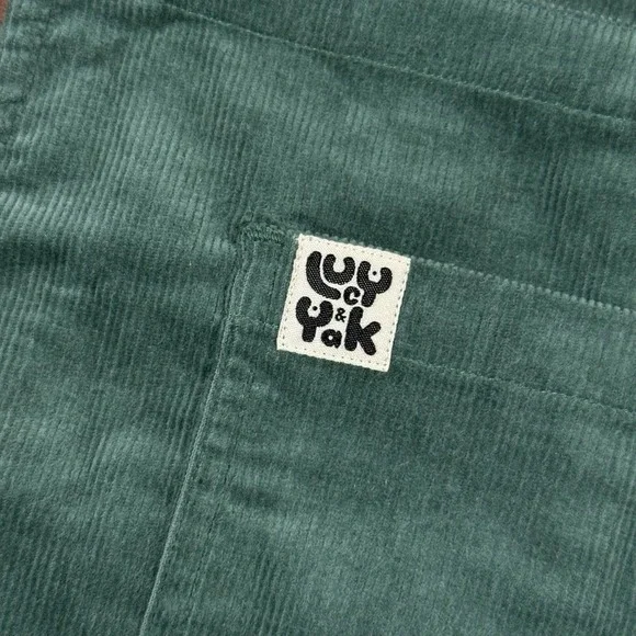 Lucy & Yak Women Size US 16 R Green Corduroy Original Organic Dungaree Overalls - Picture 6 of 11
